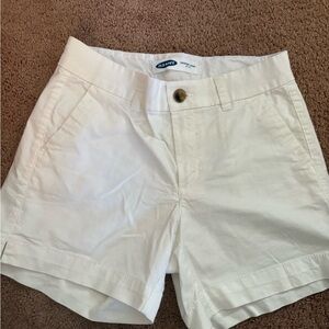 Old Navy White Bermuda Shorts Tailored Cotton Blend